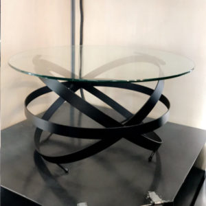 Table basse métal verre