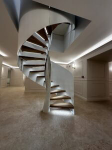Escalier design acier métal bois Valergues