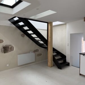 Escalier quart tournant en  Acier finition brut